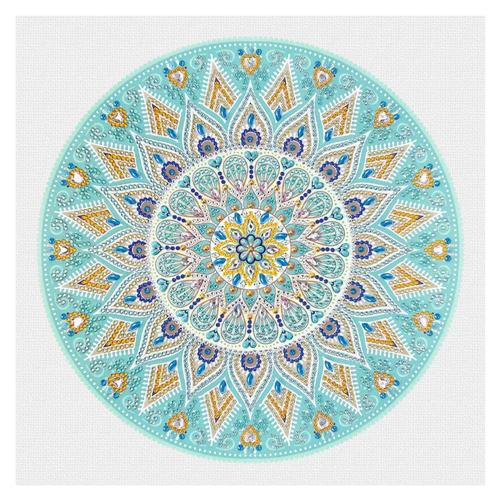 Diamantové malování - mandala tyrkysová